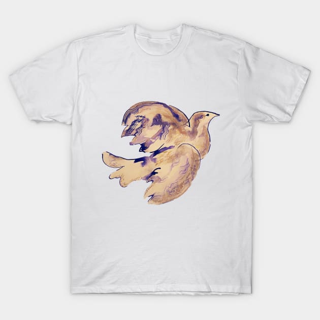 Dove in Gold T-Shirt by Art For Joy